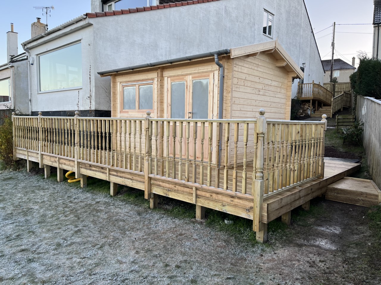 An Elite example of a shed and decking combination. A perfect Garden Structure